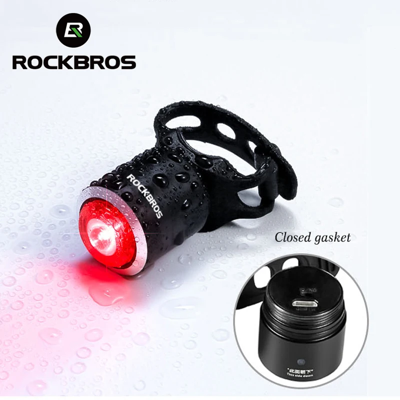 ROCKBROS USB Перезаряжаемый IPX5 задний светильник мини LED MTB дорожные задние фары