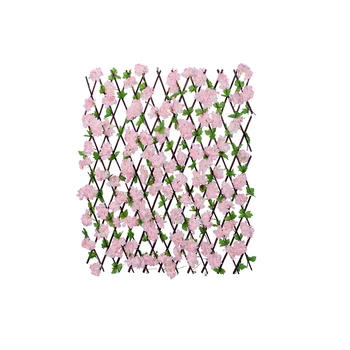 

Home Garden Screening Easy Install Trellis Privacy Screen Expandable Backyard Gate Balconies Fence Artificial Flower Leaves