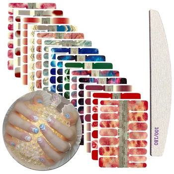

Fashion Full Cover Nail Polish Wraps Adhesive Nail Stickers Nail Art Decorations Manicure Tools Environmental For Woman