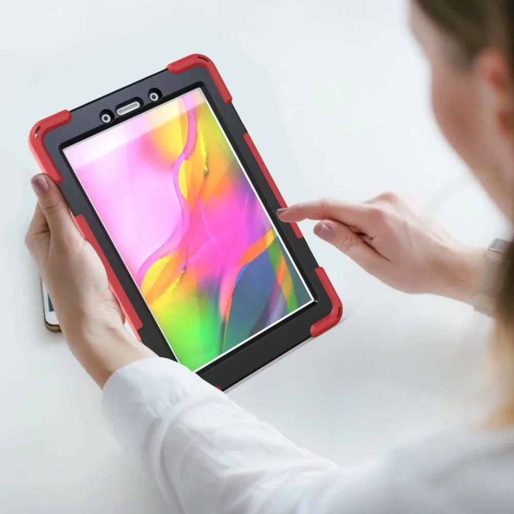 Детский защитный чехол для Samsung Galaxy Tab A 8,0 T290 T295 SM-T290 T297 планшет 360 градусов силиконовая крышка шейный ремешок Ремешок на руку