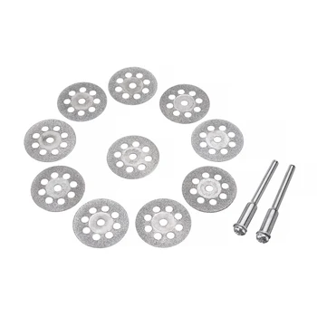 

10Pcs/lot Mini Diamond Cutting Discs Set Rotary Tool For Metal Tile Cutting Power Tools Wood Cutting Discs Drill Mandrel Cut Off
