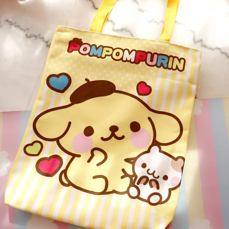 Мультфильм «Hello Kitty» Мелодия Cinnamoroll pompurin собака холст женская сумка-шоппер Детская сумка через плечо Ланч сумка экологически чистая сумка сумочка