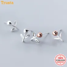 Trustdavis подлинные 925 пробы серебряные милые романтические серьги-гвоздики в виде цветка для женщин и девушек серебряные 925 ювелирные изделия свадебный подарок DT43