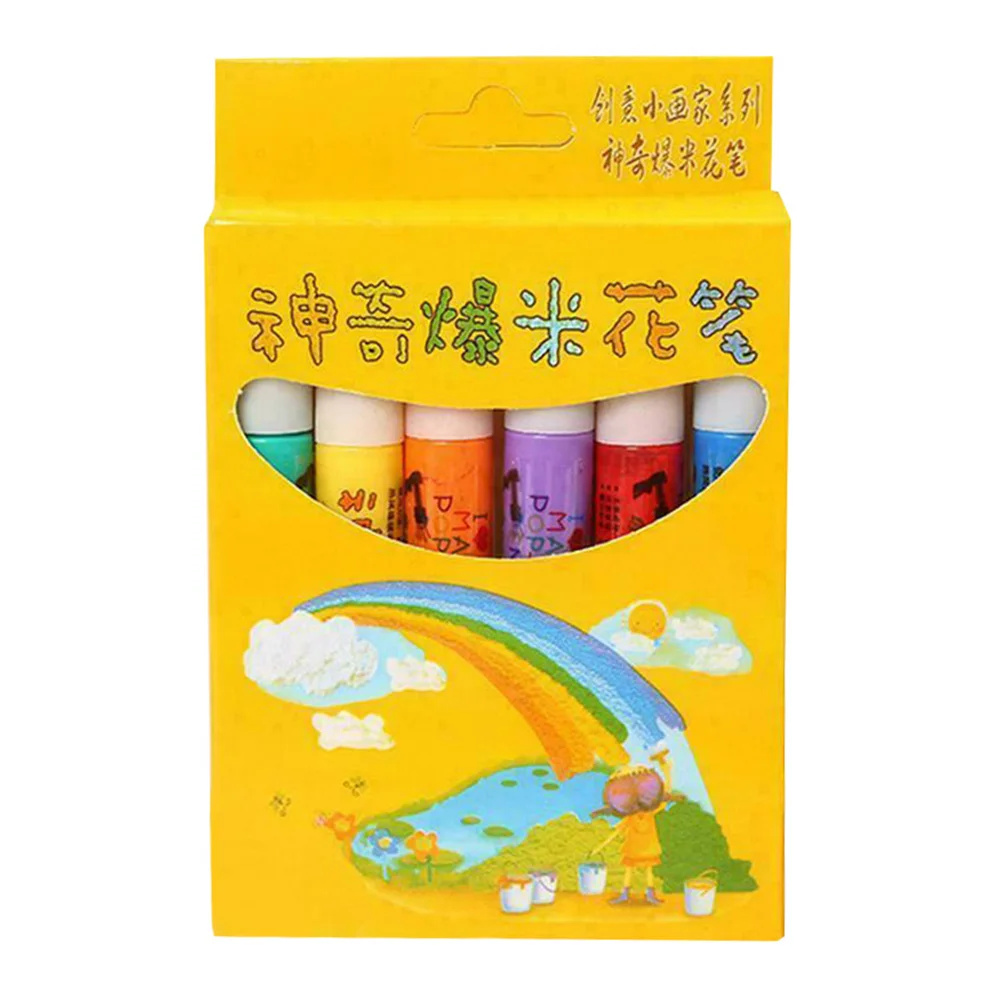 

6 Pcs Magic Popcorn Pen Puffy 3D Art Safe for Greeting Birthday Cards Children FP8
