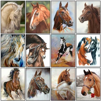 

Evershine Diamond Embroidery Animal Cross Stitch Kit 5D DIY Diamond Painting Horse Mosaic Rhinestones Home Decoration