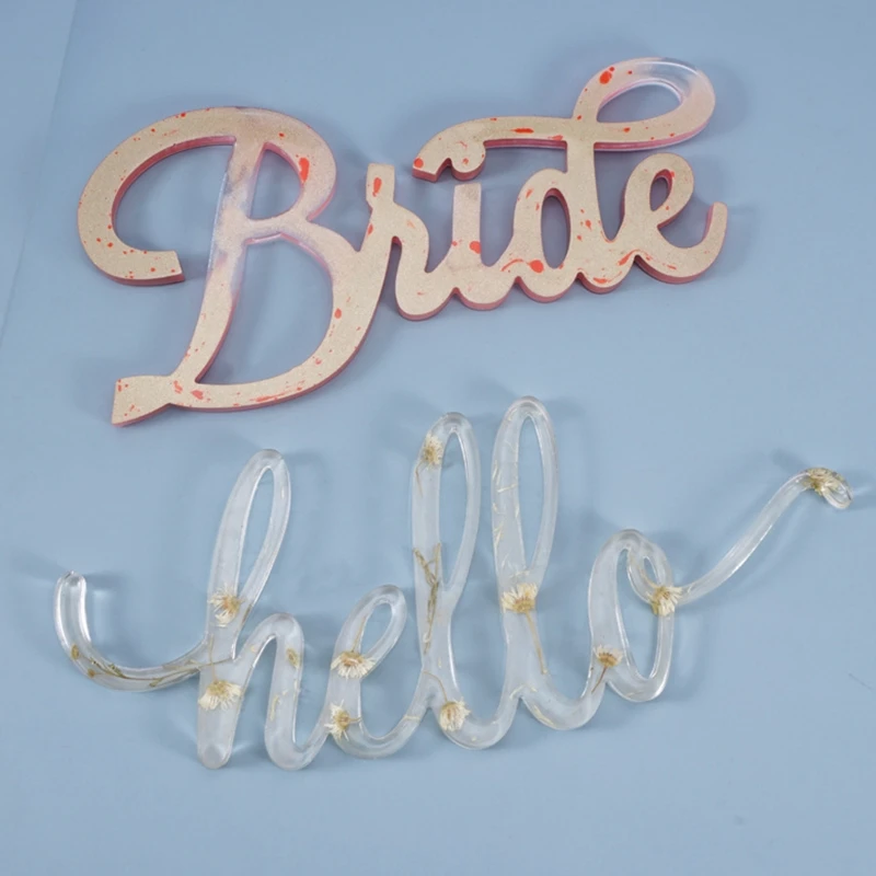 

Bride/Hello English Letters Words Decorations Casting Silicone Mould Crystal Epoxy Resin Mold DIY Crafts Aromatherapy Wax Aroma
