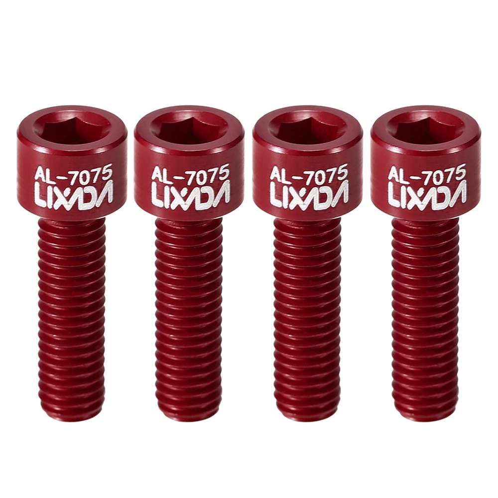 Red Lixada 4 шт. M5* 17 мм велосипедный шток винты болты Сверхлегкий AL7075 алюминиевый велосипедный шток крепежные винты Замена - Цвет: Red