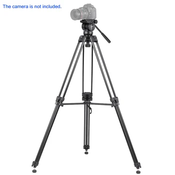 

KINGJOY VT-2500 Professional Mg-Al Alloy Video Photo Tripod Kit Panorama Pan Fluid Ball Head for DSLR Camera Video Recorder DV