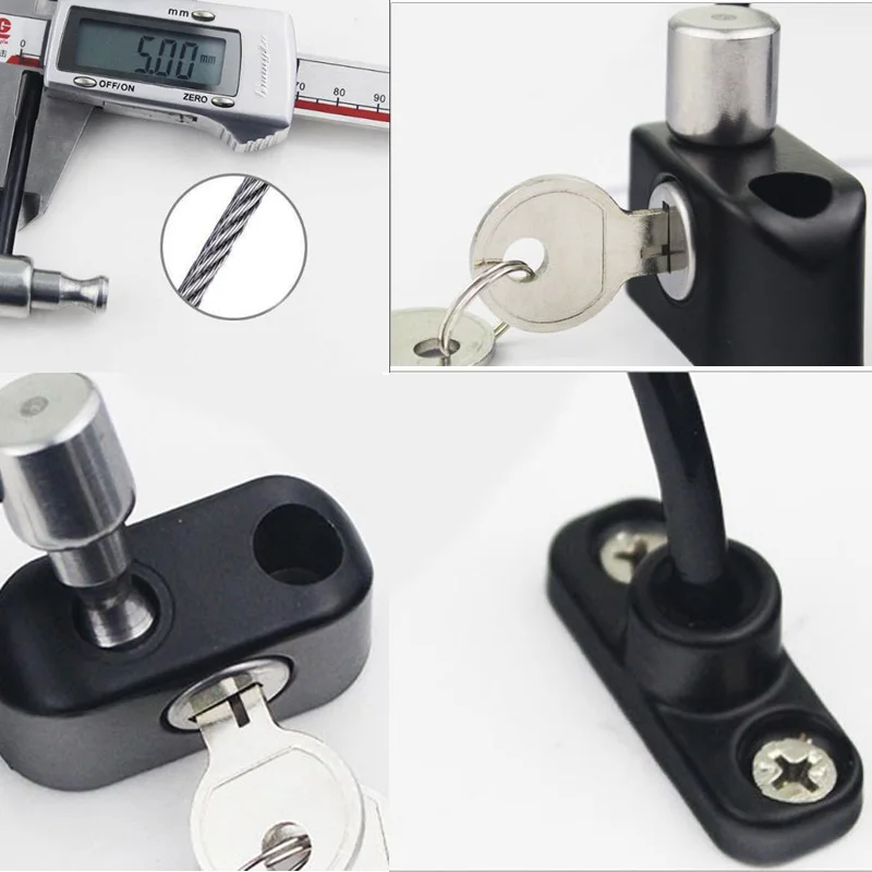 

Junejour RMT-4008 Window Safety Locks Lockable Cable Restrictor for Window Sliding Door Restrictor Child Security Guard with Key
