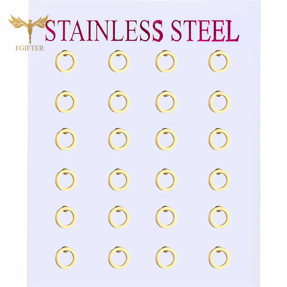 Tanie 12 par dużo minimalistyczne okrągłe kolczyki dla kobiet mężczyzn biżuteria