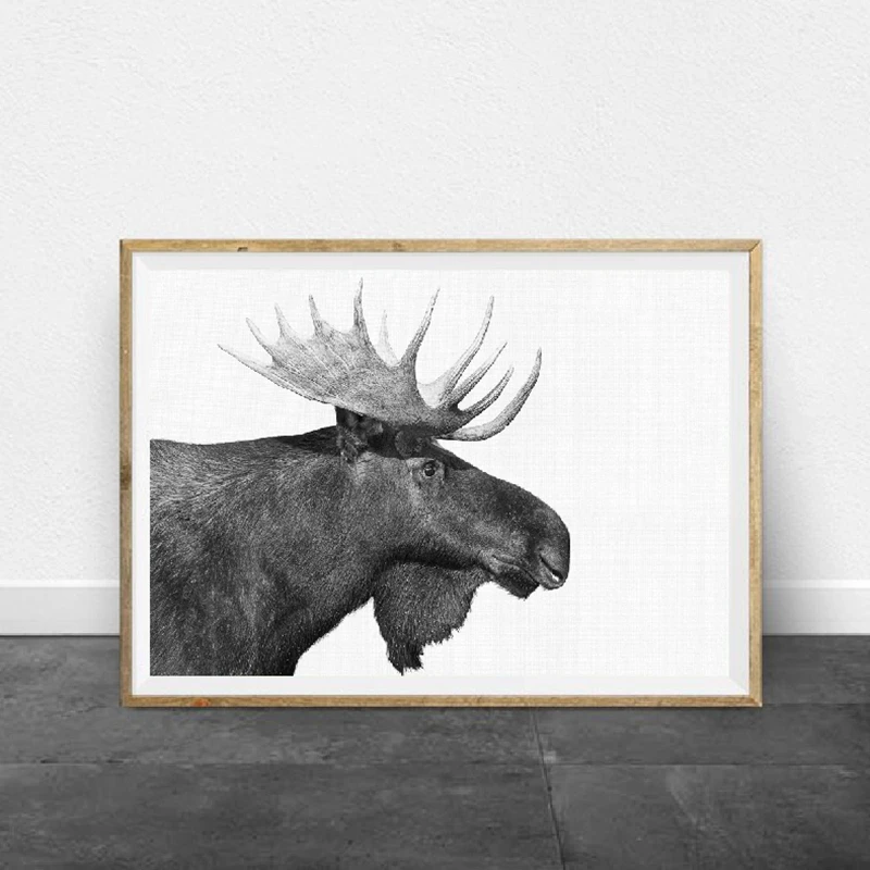 Forest-Animal-Moose-Farmhouse-Wall-Art-Canvas-Poster-Print-Black-White-Photography-Retro-Wall-Picture-Farm (3)