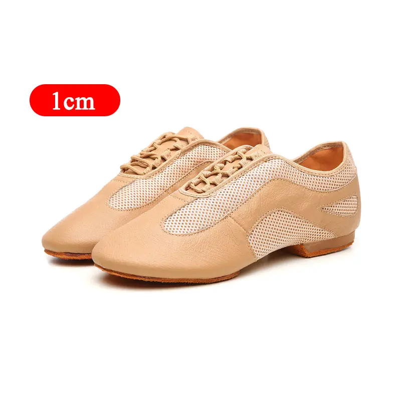 Для женщин Современный Обувь для танцев латинских танцев джаза Танцы, обувь для женщин, из PU искусственного материала, из сетчатого материала женские учителя, который Фитнес спортивная женская обувь - Цвет: Yellow 1cm
