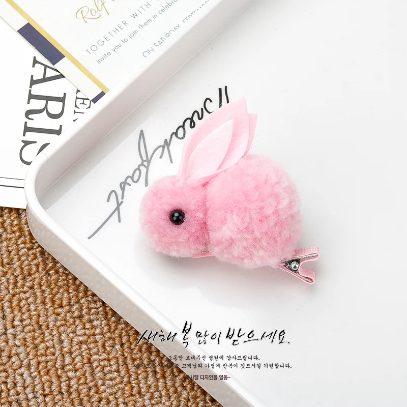 Милый шарик для волос, Кролик, круг для волос, Женская Корейская версия, заколка для волос, резинка, завязанная веревка для волос, детский бант для волос, ювелирные изделия - Цвет: Hairpin pink