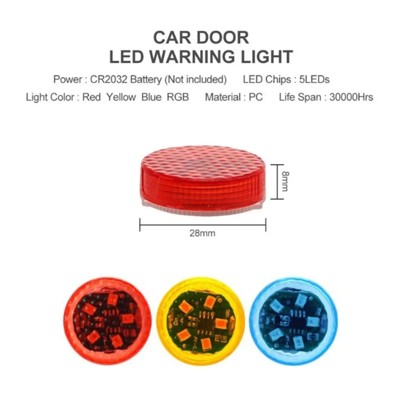 

2pcs Magnetic Wireless LED Car Door Opening Warning Lights Waterproof Strobe Fla Q39F