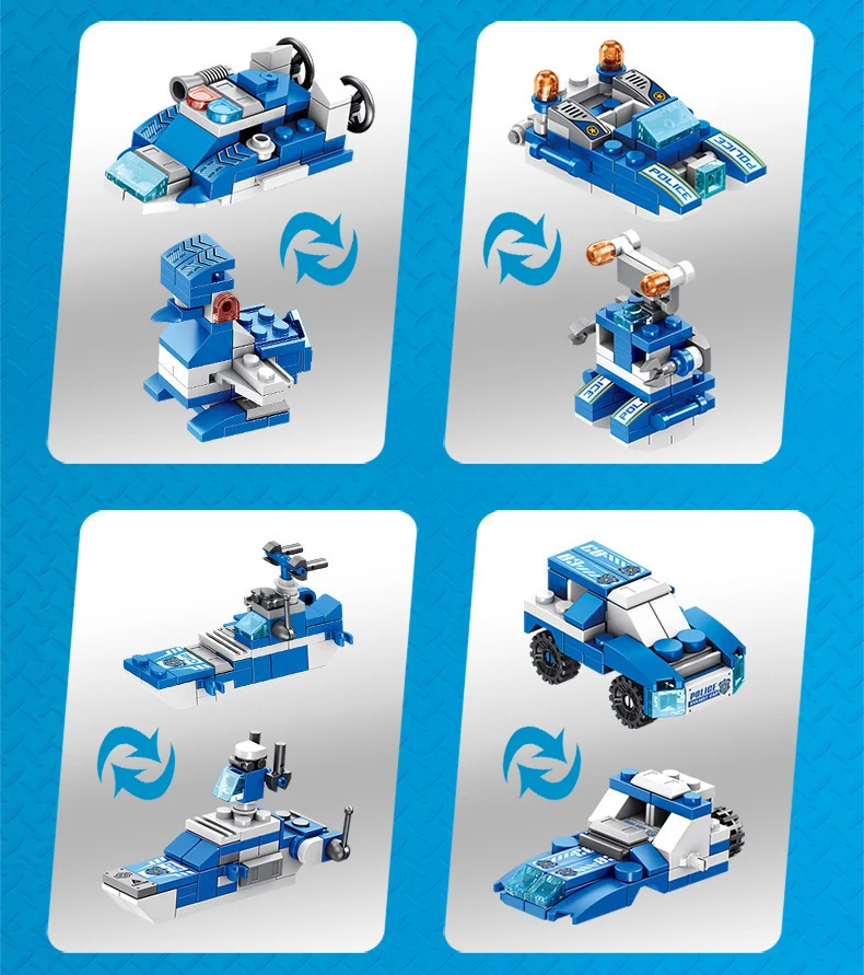 12в1 трансформация города инженерные пожарные строительные блоки для грузовиков техника сборные Кирпичи Модель мальчик подарок DIY игрушка для детей