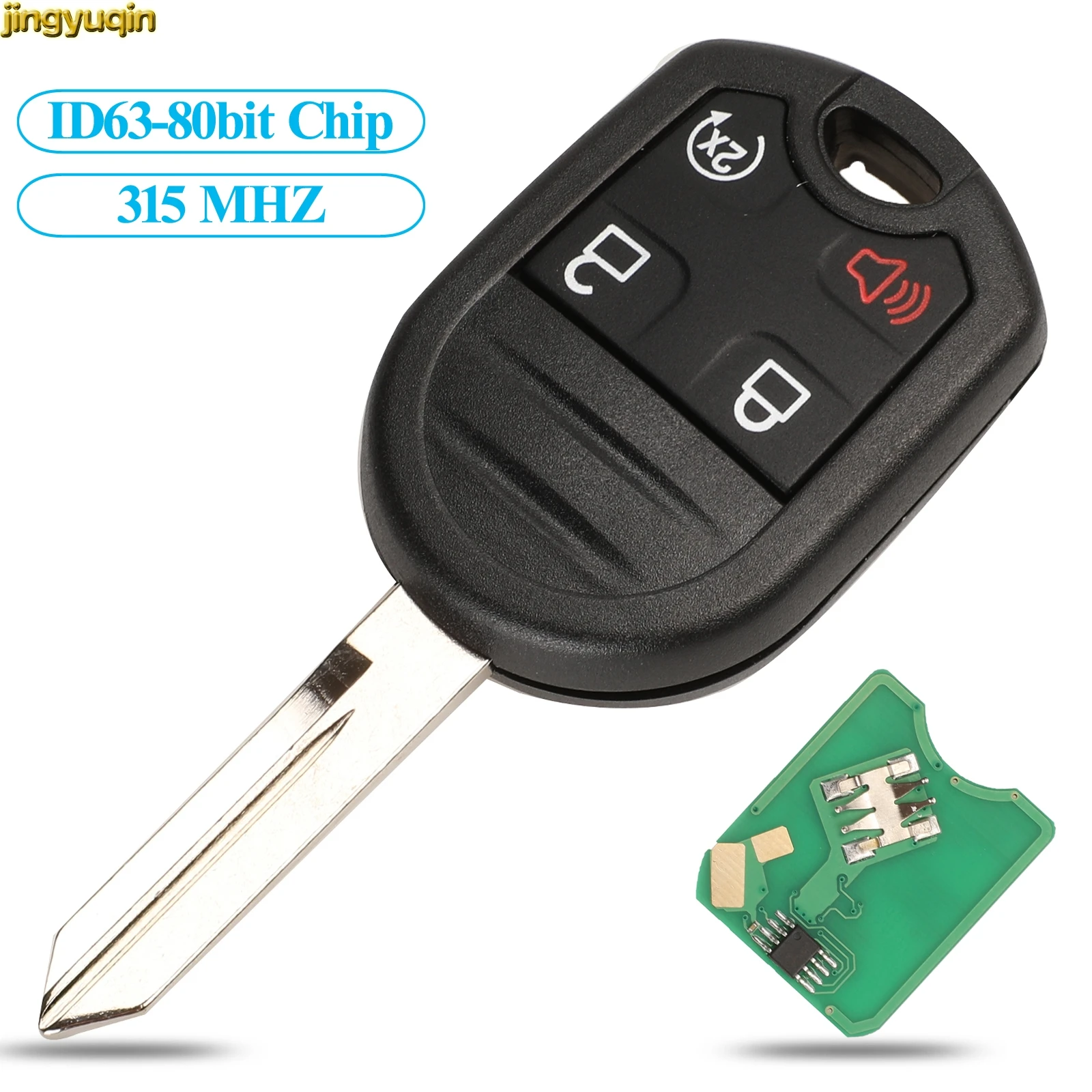 Jingyuqin 20pcs Remote Car Key 315MHZ ID63 For Ford Edge Escape Expedition Explorer Flex Fusion Mustan Taurus Mazda Tribute 4BTN |