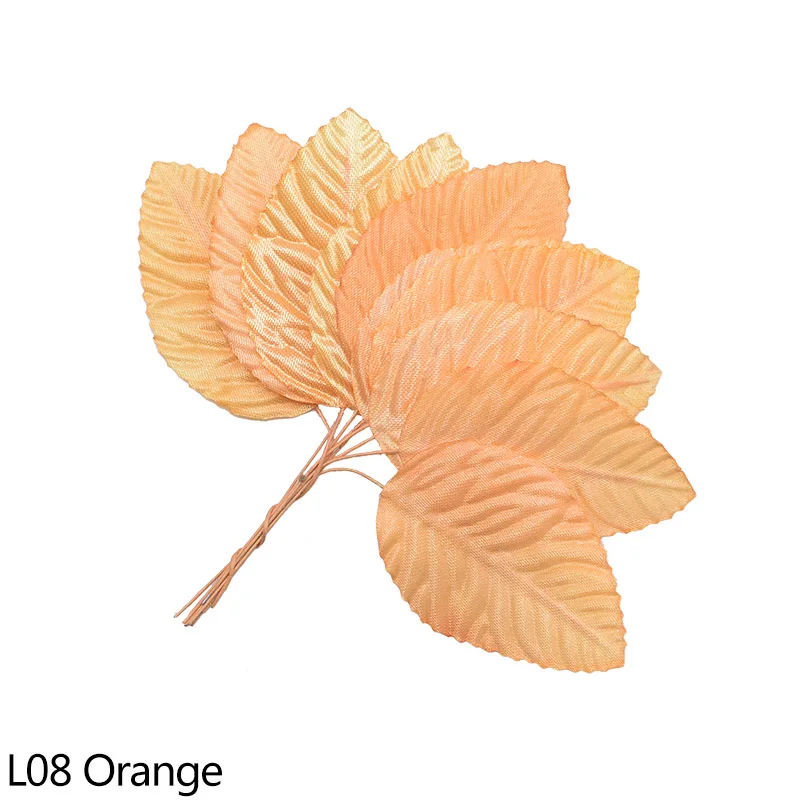 L08-100pcs 100 шт./лот, зеленые, белые, розовые, бежевые, красные, оранжевые искусственные листья, свадебные украшения, сделай сам, венок, подарок, скрапбукинг, ремесло, искусственный цветок - Цвет: L08-100pcs