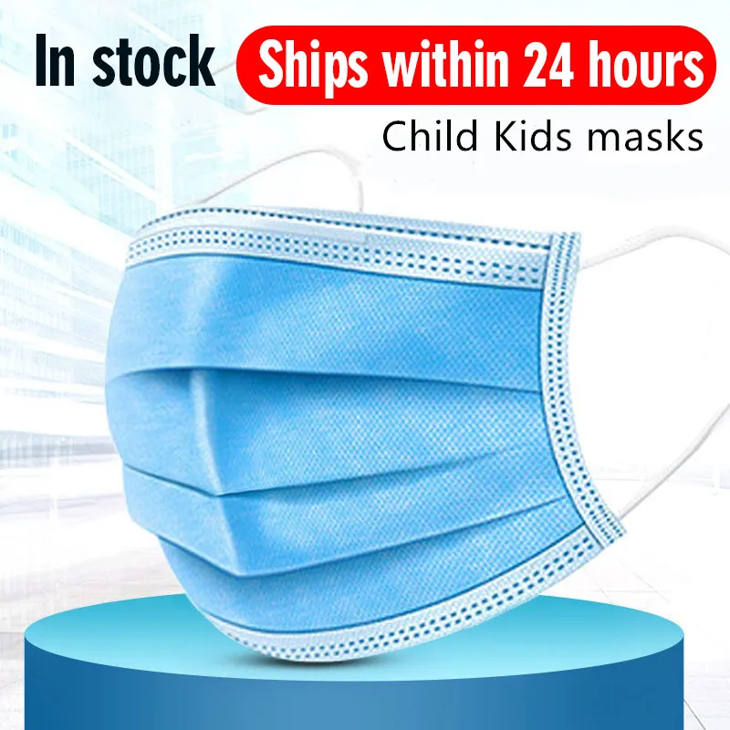 

10/50Pcs 3 layer Disposable Dustproof Face Mouth Masks Earloop Non Woven Anti PM2.5 Flu Hygiene Child Kids Protective Face masks
