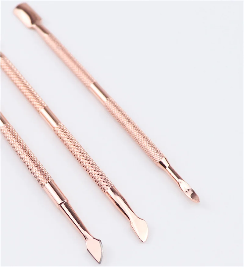 1/3pcs Gold Stainless Steel Cuticle Pusher Nail Art Pedicure Manicure Tools Nail File Dead Skin Push Cuticle Remover Nail Pusher