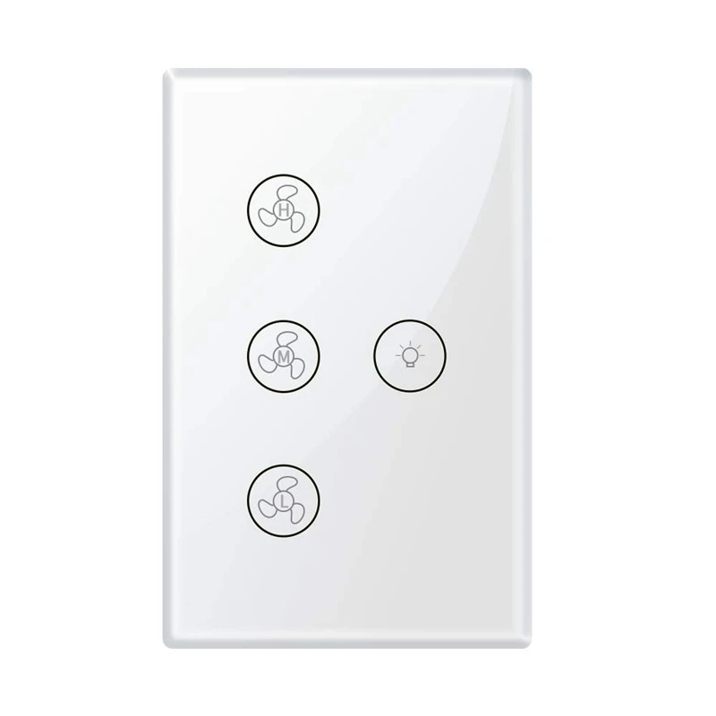 WiFi умный потолочный светильник-вентилятор настенный выключатель, Smart Life/Tuya APP пульт дистанционного управления различными скоростями, совместим с Alexa и Google Home
