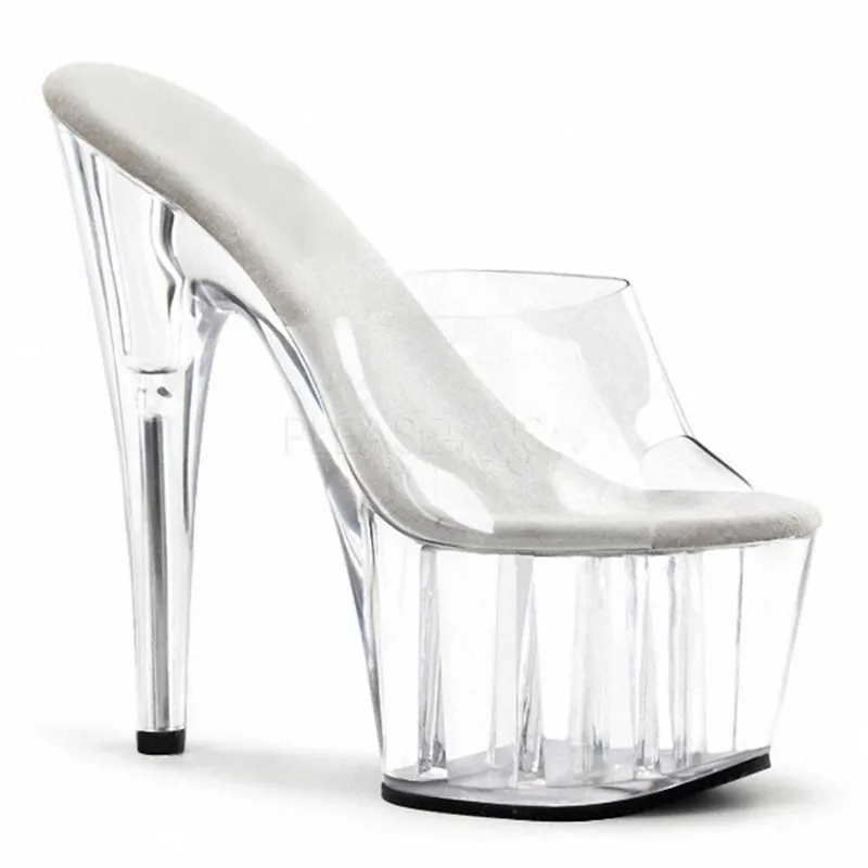 This 6 inch high shoe, 15 cm, sexy transparent crystal sole, model stage, dancing shoes