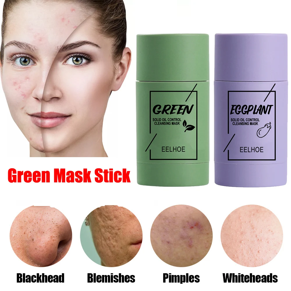 Green Mask Stick Face Masks Remover Blackheads Nose Black Dots Acne Moisturizing Oil Control