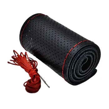 

Car With Cover Steering Wheel Cover Microfiber Leather Steering Wheel Cover