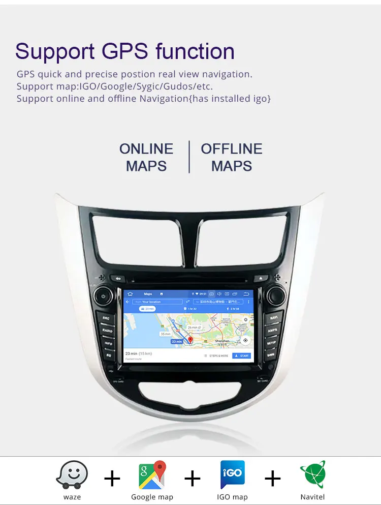 Flash Deal TOPBSNA Android 9.0 Car Multimedia Player For Hyundai Solaris accent Verna i25 2011-2012 WIFI Stereo 2 Din Car Radio headunit AM 5