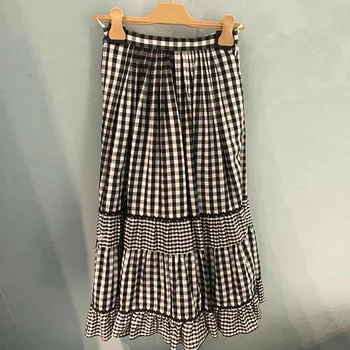 

Z-zoux Women Skirt Cotton High Waist Plaid Womens Skirts Summer Fashion Casual All Match Long Women Skirt Cotton 2020 New Sexy