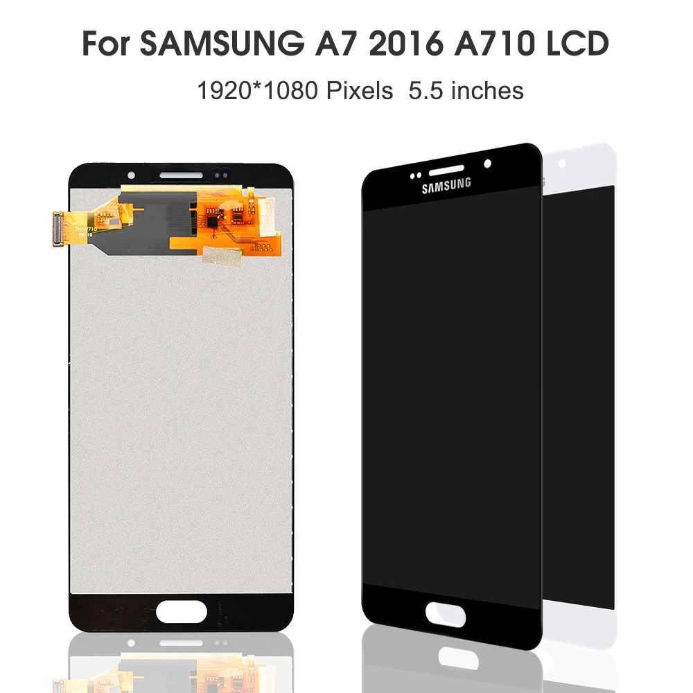 Тестирование A7 Дисплей для Samsung Galaxy A7 A710 A710F A710M A700K A7100 ЖК-дисплей Дисплей кодирующий преобразователь сенсорного экрана в сборе