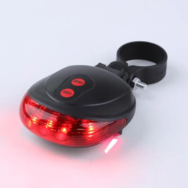 

Red Line Bike Cycling Lights Waterproof 5 LED 2 Lasers 3 Modes Bikes Taillight Safety Warning Light Bicycle Rear Light Tail Lamp