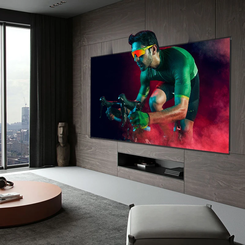 3D Metal Anti Light ALR Projector Screen 1cm Ultra Narrow Border Slim Frame Projection 4K/8K Supported Metallic Flexible | Электроника
