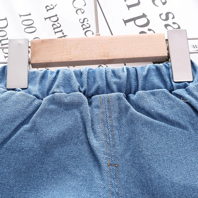 Детская одежда для мальчиков джинсовое пальто с лацканами+ футболка+ штаны, 3 предмета, милая детская одежда с длинными рукавами