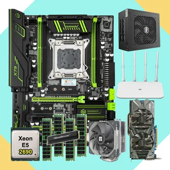 شراءHuanzhi X79 اللوحة الأم مع 256G NVME SSD CPU Xeon E5 2690 CPU المبرد RAM 64G بطاقة الفيديو GTX970 4G جيجابت راوتر 600 واط PSU