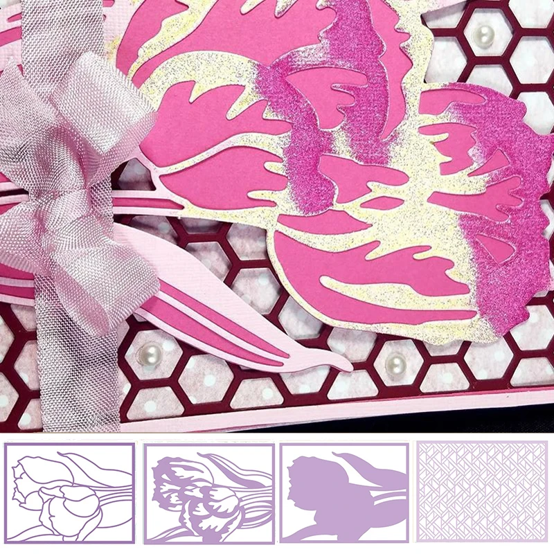 

Pretty Tulip Pattern Die Cuts For Card Making Tulip+Pattern+Frame Metal Cutting Dies Stencils 2020 Embossing Crafts Cards