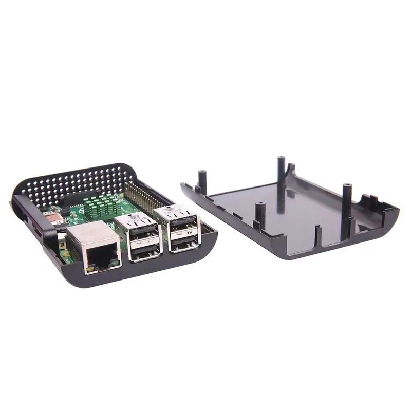 Чехол для Raspberry Pi 3 ABS черный пластиковый корпус радиатор Model B + 2B|Аксессуары