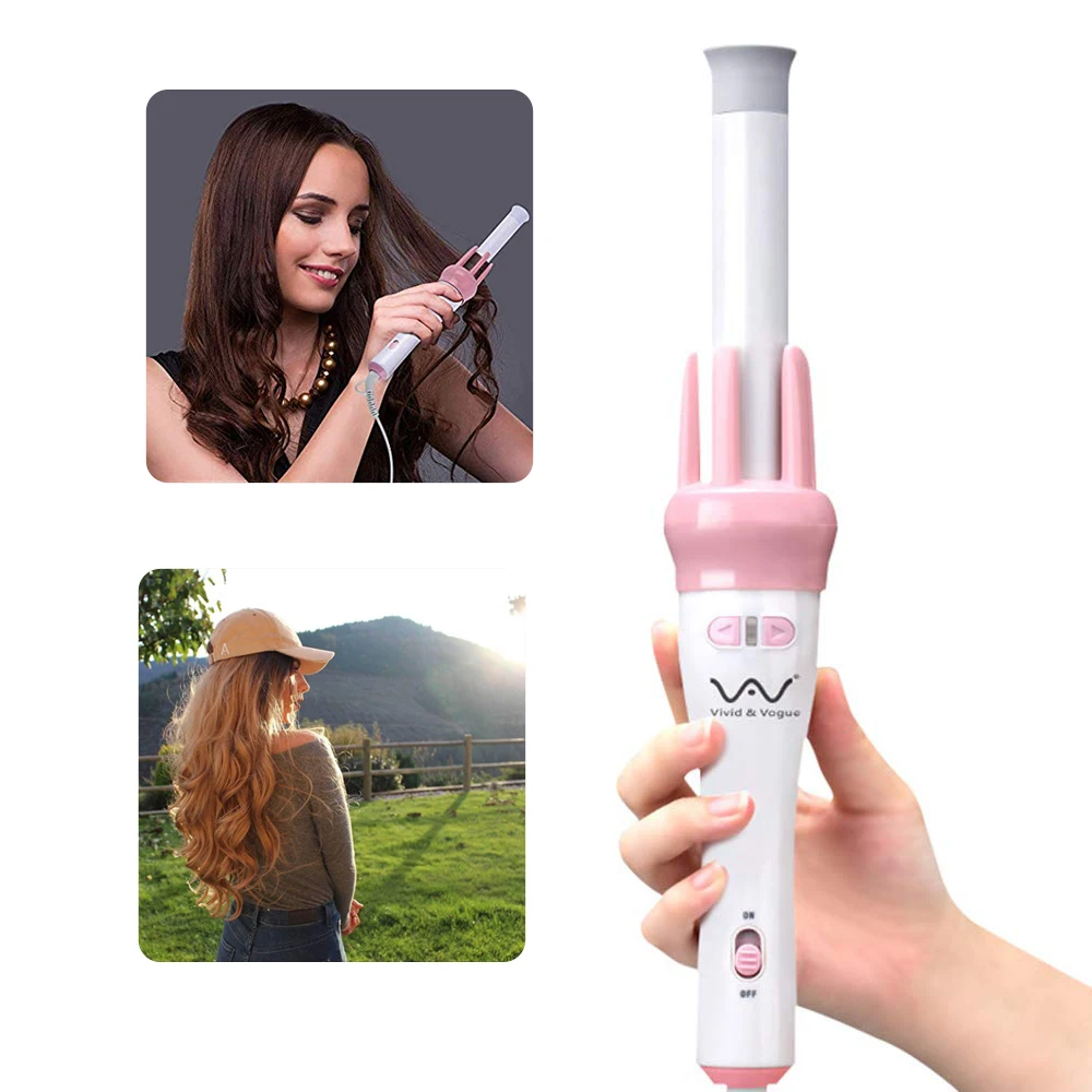

Electric Hair Curling Iron Automatic Rotating Hair Curler Fast Heating Constant Temperature Ceramic Heating Tube No Harm To Hair