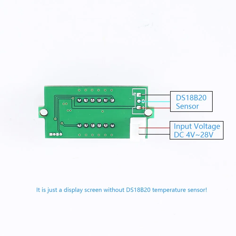 Digitale led thermometer rohr 4 bit anzeige temperatur messer für ds18b20 sensor-55c ~ 125 celsius