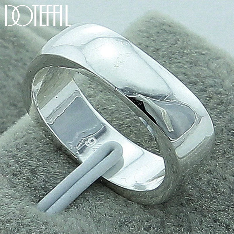 Circle-Rings Jewelry Square Wedding-Engagement 925-Sterling-Silver DOTEFFIL Women Brand