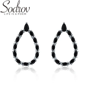 

SODROV 925 Sterling Silver Earrings Water Drop Wedding Stud Earrings for Women Bijoux Silver 925 Jewelry I007