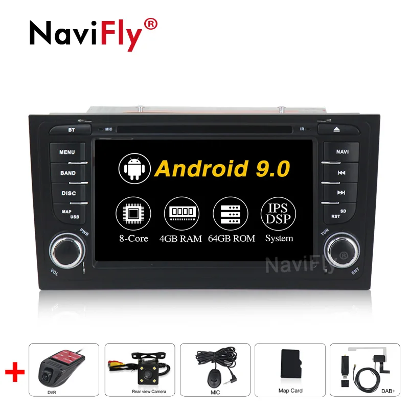 Ips DSP 4G Android 9,0 8 ядерный Автомобильный dvd Радио для Audi A6 S6 RS6 Автомобильный мультимедийный dvd-плеер gps Wi-Fi Canbus BT FM AM RDS USB SD A6 - Цвет: 8Core Camera DVR DAB