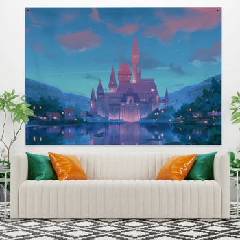 

Cassisy Fashion Tapestry Wall Hanging Cloth Fairyland Castle Lake Home Decor Beach Towel Carpets Dorm Wall Chart Bohemian