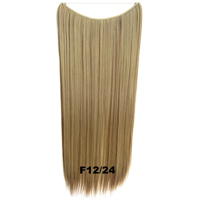 24inch 50grams 100grams Synthetic Hair Extension Gradual Color Brown Gray Blonde String Halo Hairpieces Extensions 100g-F12-24