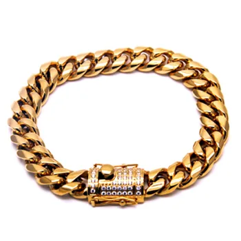 

gold bracelets mens stainless steel Cuba link chain on hand hip hop punk bracelets jewelry gifts for male accesories wholesale