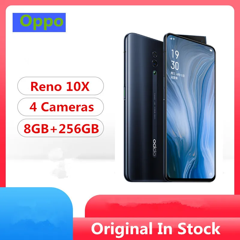 Мобильный телефон Oppo Reno с 10 кратным увеличением Snapdragon 855 6 дюйма IPS 256 x 8 ГБ ОЗУ Гб ПЗУ 48 МП скользящая камера NFC