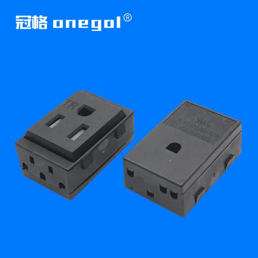 BS-U15 15A125VAC TR Power socket American standard three-plug PDU Security and protection socket - Цвет: BS-U15
