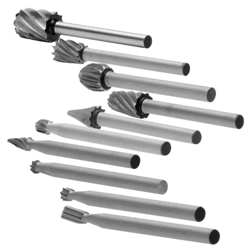 

10pcs Rotary File Electric Grinding Polishing Head Engraving Cutter Wood Tool