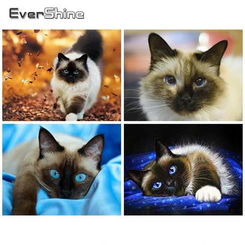 

Evershine Diamond Embroidery Cat 5D DIY Full Square Mosaic Paintings Animals Picture Of Rhinestones Home Decoration