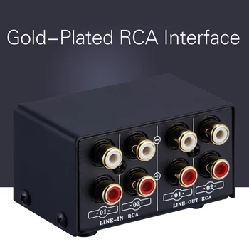 

10KΩ-50KΩ 20-20kHz All Metal Shell Design 2 Input 2 Output Source Signal Selection Switch Computer Speaker Switcher Switcher