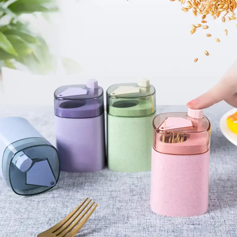 Table Automatic Toothpick Holder Kitchen Portable Tool Household Storage Box HO3